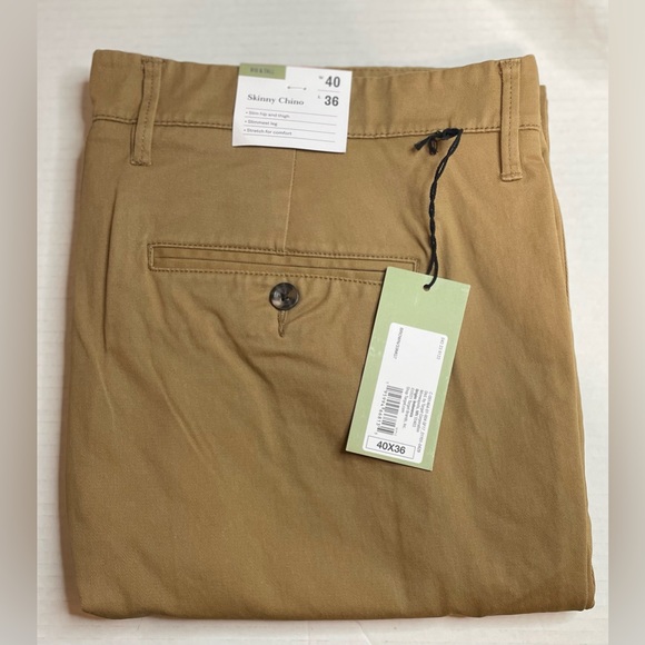 Goodfellow & Co. Men’s Big & Tall Khaki Skinny Chinos 40 x 36 NWT - Picture 8 of 8